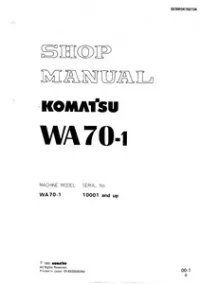 Komatsu Wheel Loaders WA70-1 Service Repair Workshop Manual preview