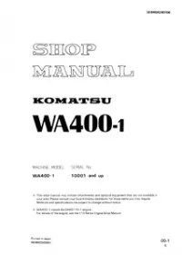 Komatsu Wheel Loaders WA400-1 Service Repair Workshop Manual preview