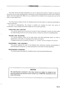 KOMATSU WA400-1 Wheel Loaders service manual