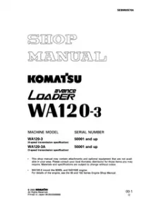 2000 Komatsu Wheel Loaders WA120-3 Service Repair Workshop Manual preview