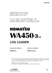 Komatsu Wheel Loaders WA450-3LL Service Repair Workshop Manual preview