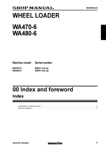KOMATSU WA480-6 Wheel Loaders manual