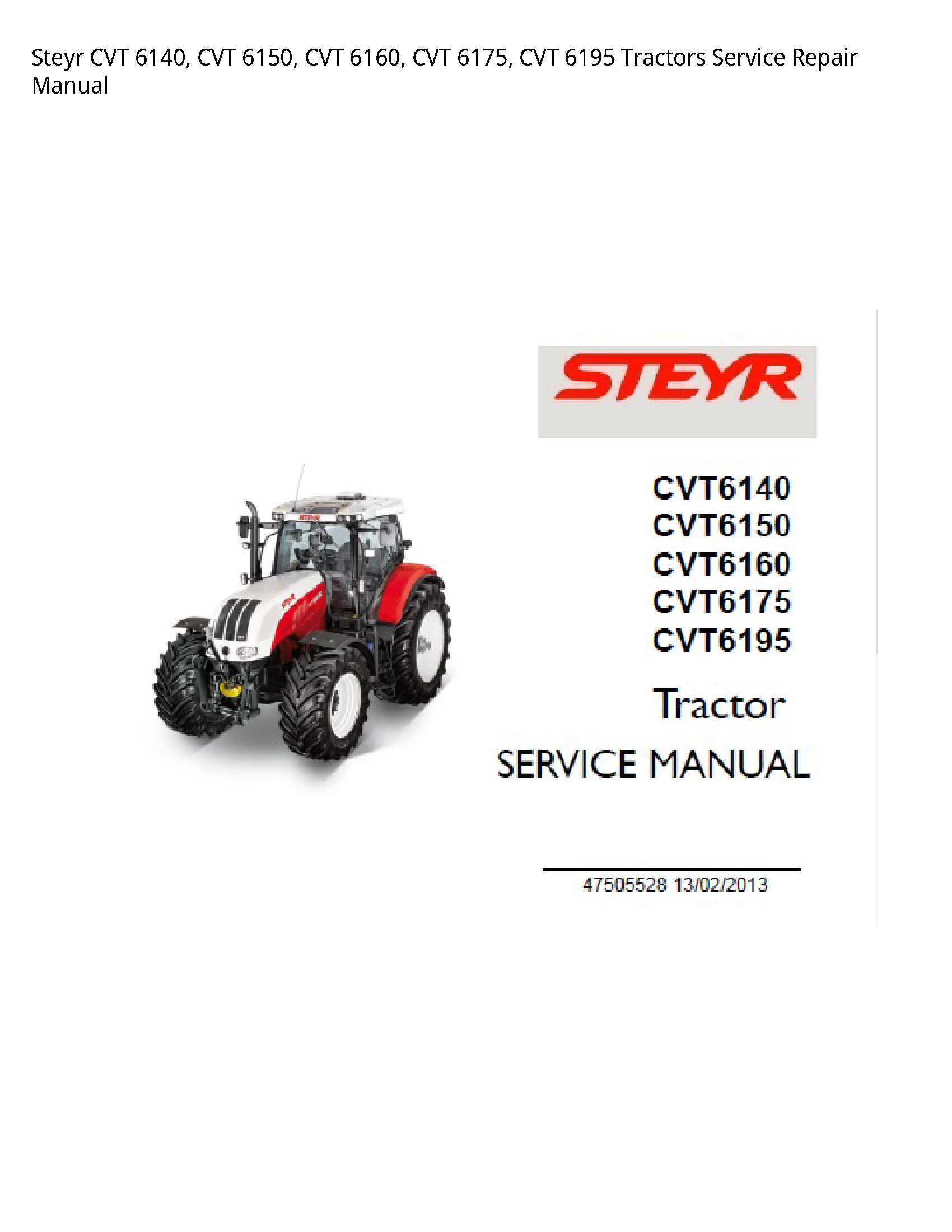 Steyr 6140 CVT CVT CVT CVT CVT Tractors manual