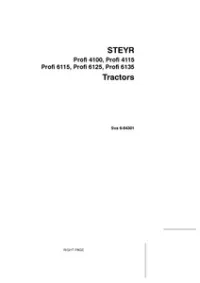 Steyr Profi 4110   Profi 4120   Profi 4130   Profi 6125   Profi 6140 Tractor Operator Manual preview