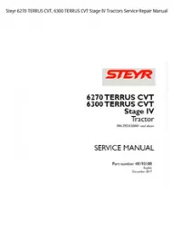 Steyr 6270 TERRUS CVT  6300 TERRUS CVT Stage IV Tractors Service Repair Manual preview