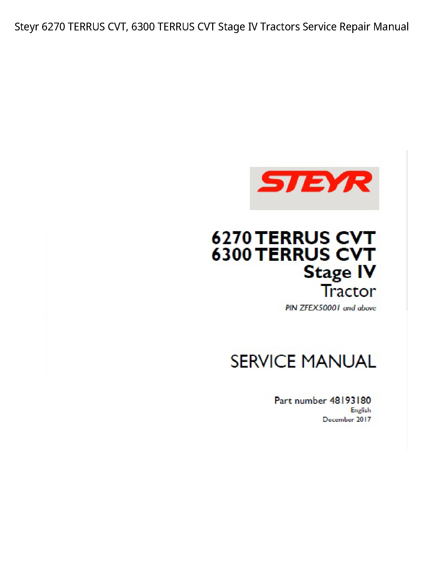Steyr 6270 TERRUS CVT manual