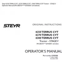 Steyr 6250 TERRUS CVT   6270 TERRUS CVT   6300 TERRUS CVT Tractor – STAGE V Operator Manual (PIN DBDT6****JD950001 and above) preview