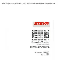 Steyr Kompakt 4075  4085  4095  4105  4115 Ecotech Tractors Service Repair Manual preview