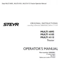 Steyr MULTI 4095   MULTI 4105   MULTI 4115 Tractor Operator Manual preview