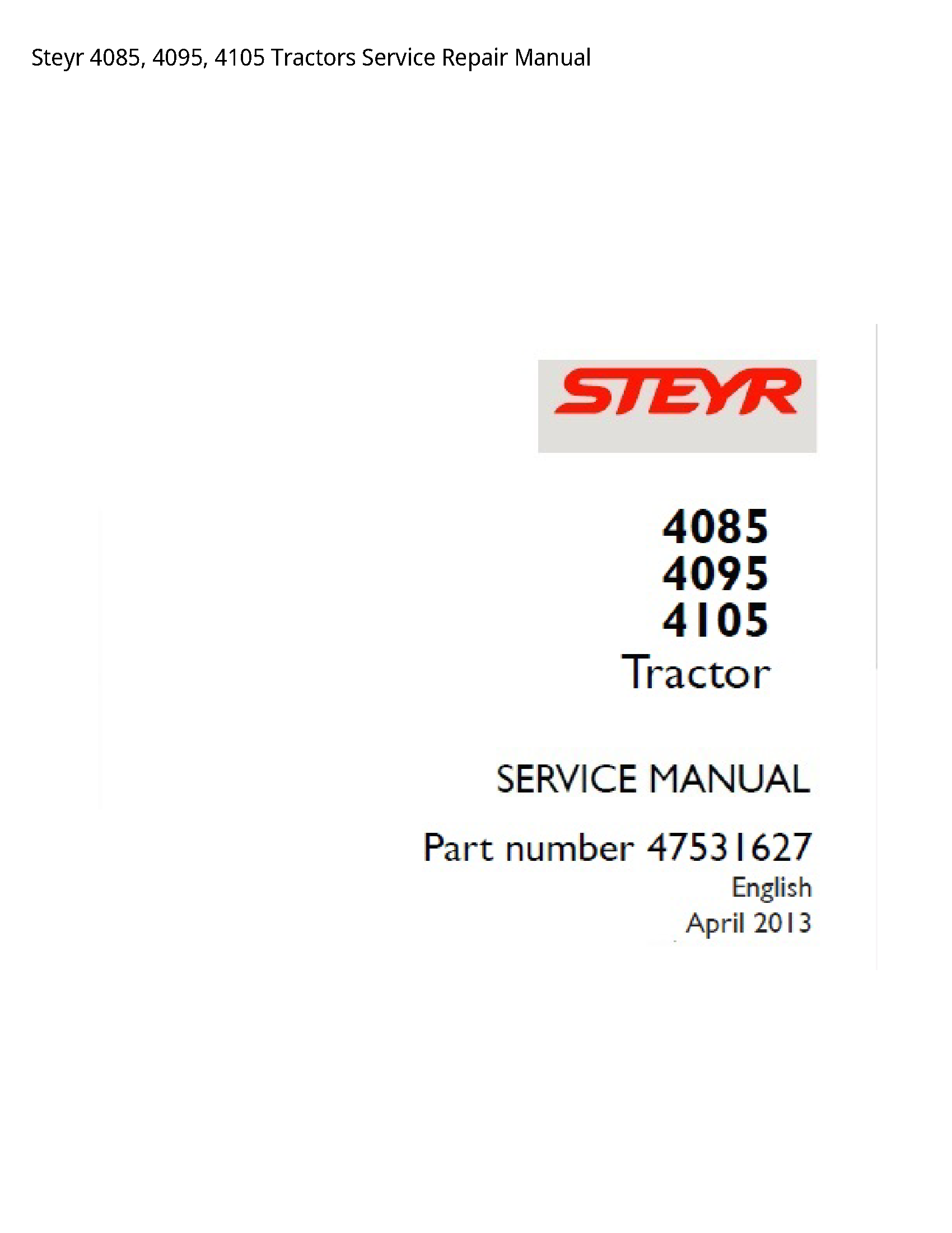 Steyr 4085 Tractors manual