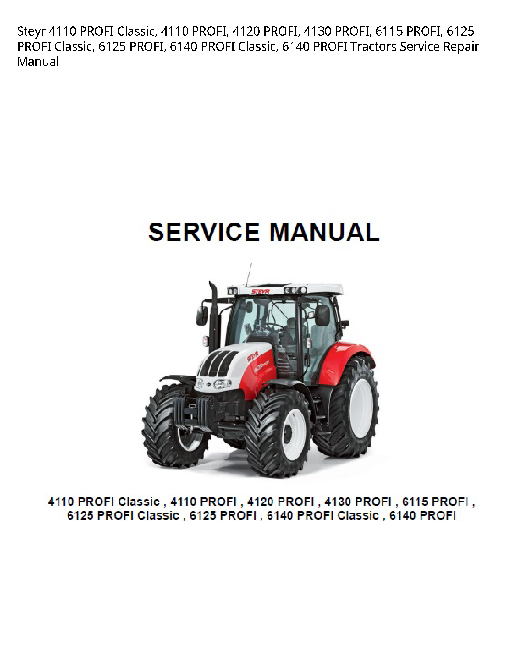 Steyr 4110 PROFI Classic manual
