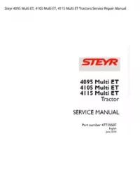 Steyr 4095 Multi ET  4105 Multi ET  4115 Multi ET Tractors Service Repair Manual preview