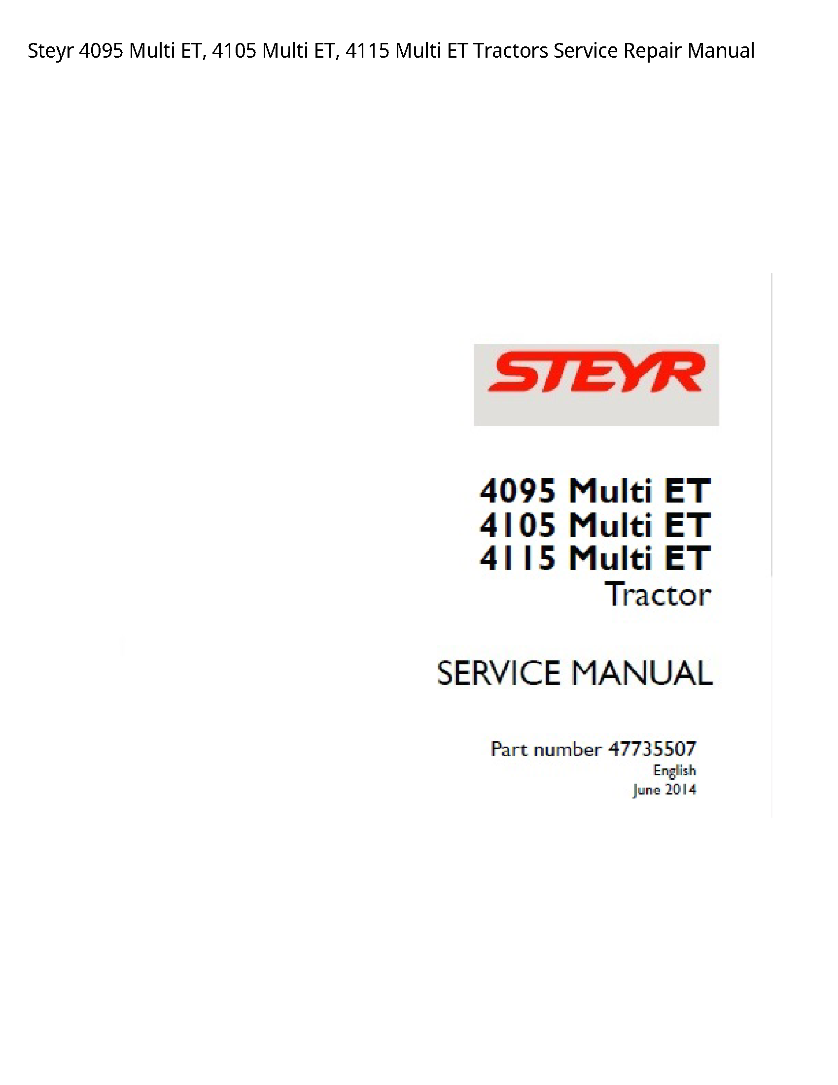 Steyr 4095 Multi ET manual