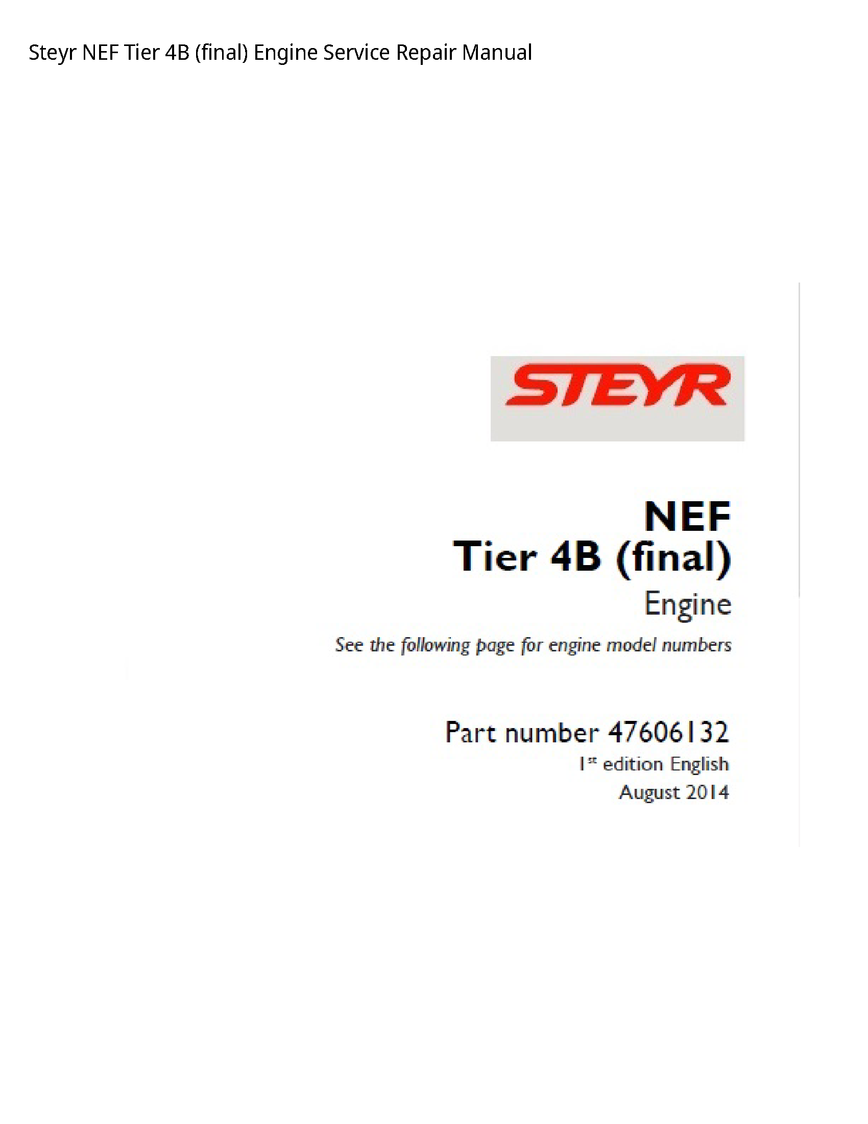 Steyr 4B NEF Tier (final) Engine manual