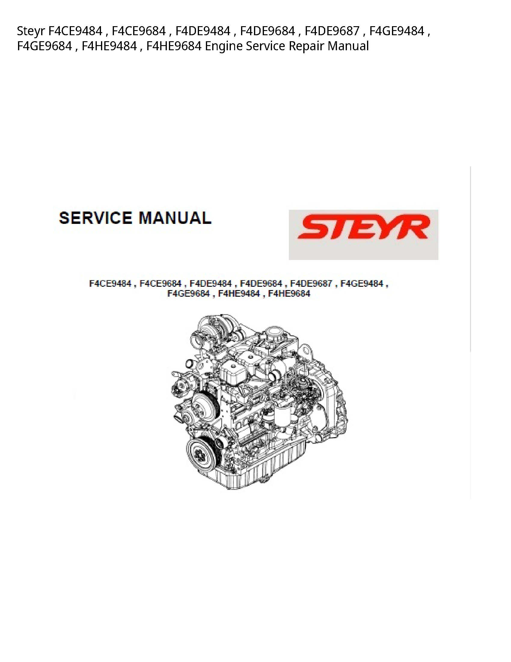 Steyr F4CE9484 Engine manual