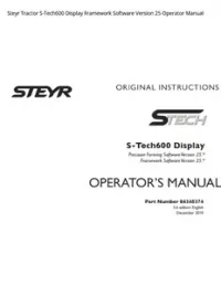 Steyr Tractor S-Tech600 Display Framework Software Version 25 Operator Manual preview