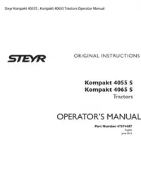 Steyr Kompakt 4055S   Kompakt 4065S Tractors Operator Manual preview