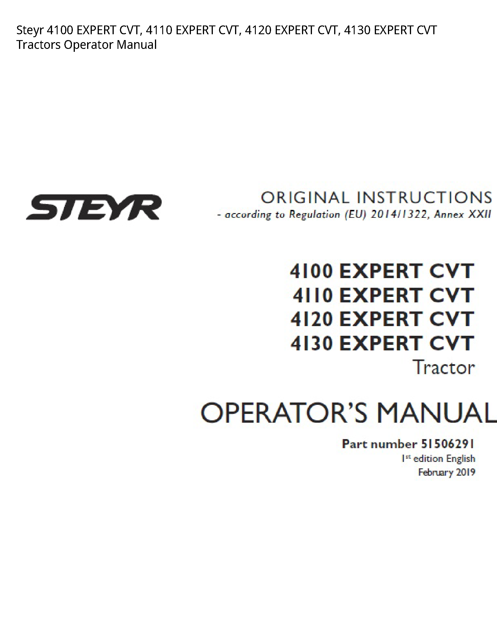 Steyr 4100 EXPERT CVT manual
