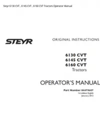 Steyr 6130 CVT   6145 CVT   6160 CVT Tractors Operator Manual preview