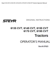 Steyr 6135 CVT  6145 CVT  6155 CVT  6170 CVT  6195 CVT Tractors Operator Manual preview
