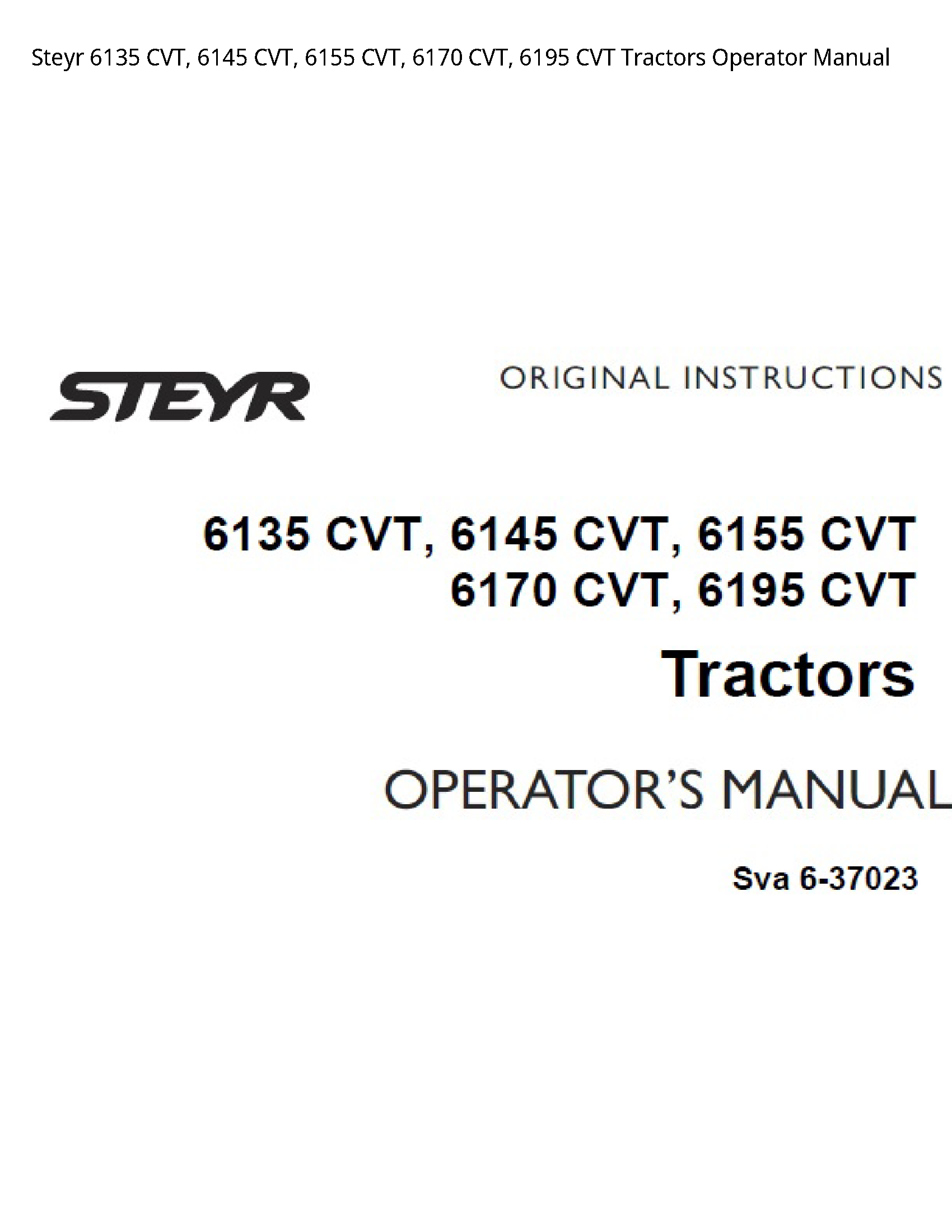Steyr 6135 CVT manual