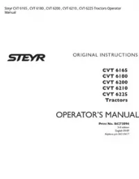 Steyr CVT 6165   CVT 6180   CVT 6200   CVT 6210   CVT 6225 Tractors Operator Manual preview