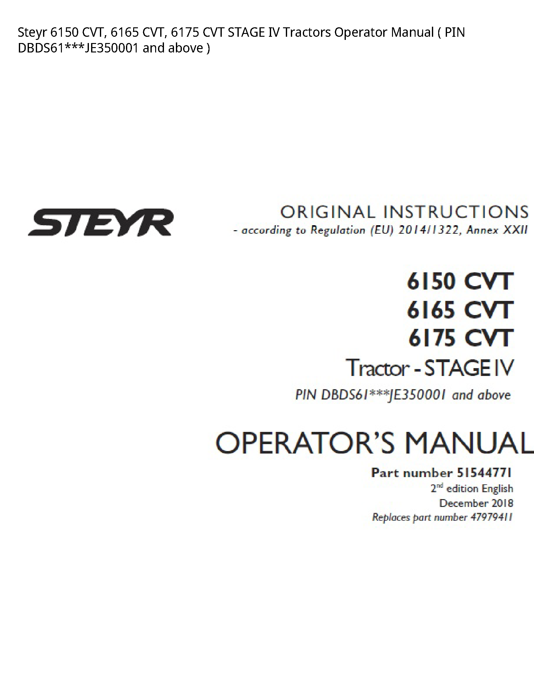 Steyr 6150 CVT manual