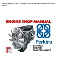 Perkins Peregrine EDi and 1300 Series EDi (Models WK to WS) Engines Service Repair Manual preview