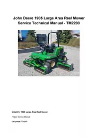 John Deere 1905 Large Area Reel Mower Service Technical Manual - TM2200 preview