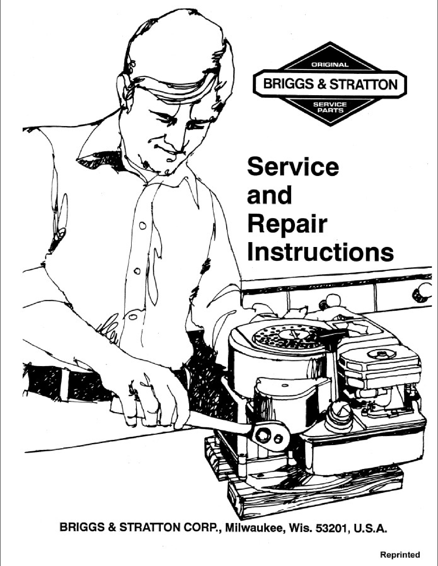 BRIGGS & STRATTON Service  Repair Instructions manual