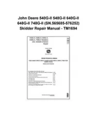 John Deere 540G-II 548G-II 640G-II 648G-II 748G-II (SN.565685-576252) Skidder Repair Manual - TM1694 preview