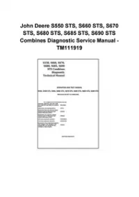 John Deere S550 STS, S660 STS, S670 STS, S680 STS, S685 STS, S690 STS Combines Diagnostic Service Manual - TM111919 preview