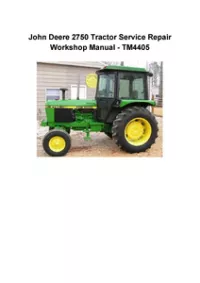 John Deere 2750 Tractor Service Repair Workshop Manual - TM4405 preview