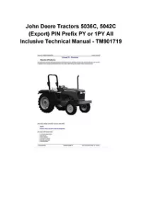 John Deere Tractors 5036C, 5042C (Export) PIN Prefix PY or 1PY All Inclusive Technical Manual - TM901719 preview