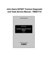 John Deere 5076EF Tractors Diagnostic and Tests Service Manual - TM607719 preview