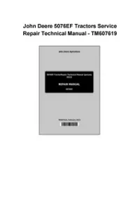 John Deere 5076EF Tractors Service Repair Technical Manual - TM607619 preview