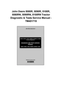John Deere 5080R, 5090R, 5100R, 5080RN, 5090RN, 5100RN Tractor Diagnostic & Tests Service Manual - TM401719 preview