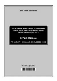 John Deere Tractors 5083E, 5093E, 5101E and Limited Models Service Repair Manual - TM112519 preview