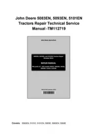 John Deere 5083EN, 5093EN, 5101EN Tractors Repair Technical Service Manual -TM112719 preview