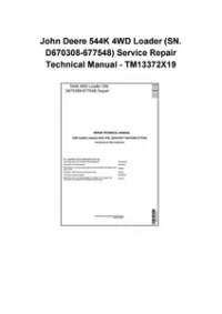 John Deere 544K 4WD Loader (SN. D670308-677548) Service Repair Technical Manual - TM13372X19 preview