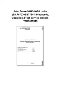 John Deere 544K 4WD Loader (SN.F670308-677548) Diagnostic, Operation &Test Service Manual - TM13363X19 preview