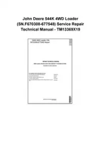 John Deere 544K 4WD Loader (SN.F670308-677548) Service Repair Technical Manual - TM13369X19 preview