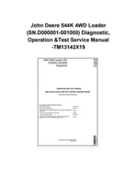 John Deere 544K 4WD Loader (SN.D000001-001000) Diagnostic, Operation &Test Service Manual -TM13142X19 preview