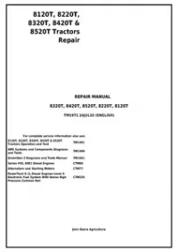 John Deere 8120T, 8220T, 8320T, 8420T & 8520T Tracks Tractors Service Repair Manual - TM1971 preview