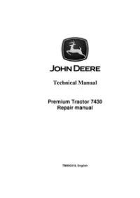John Deere Premium Tractor 7430 Repair Manual - TM400319 preview