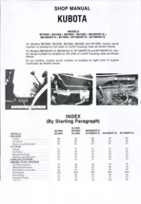 KUBOTA B5100 B6100 B7100 Tractor Service Repair Manual preview