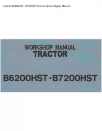 Kubota B6200HST   B7200HST Tractor Service Repair Manual preview