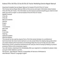 Kubota STО±-30 STО±-35 Sta-30 STa-35 Tractor Workshop Service Repair Manual preview