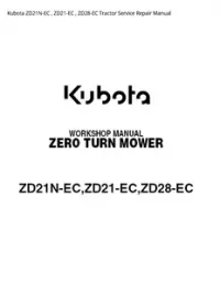 Kubota ZD21N-EC   ZD21-EC   ZD28-EC Tractor Service Repair Manual preview