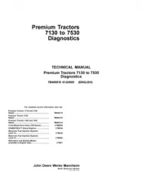 John Deere 7130, 7230, 7330, 7430 & 7530 Premium Tractors Diagnosis Tests Service Manual - TM400019 preview